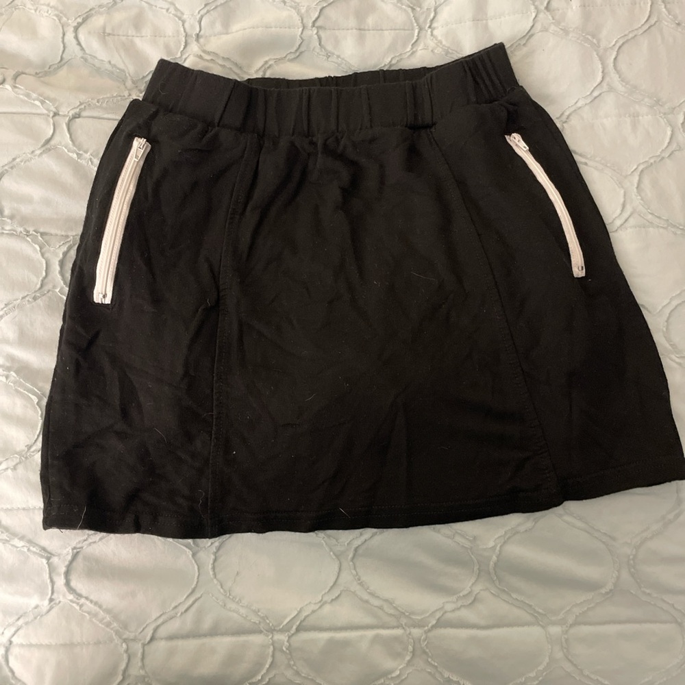 Black Skirt with White Zipper Accents